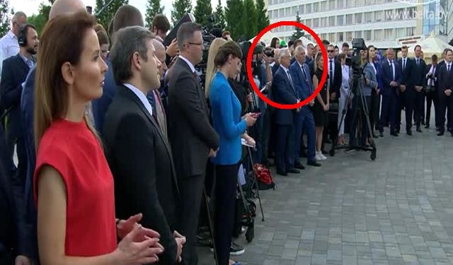 Глава запрещенной в Украине компартии Симоненко присутствовал на пресс-конференции Лукашенко (ВИДЕО)