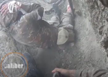 Опубликовано видео обстрела армянских военных