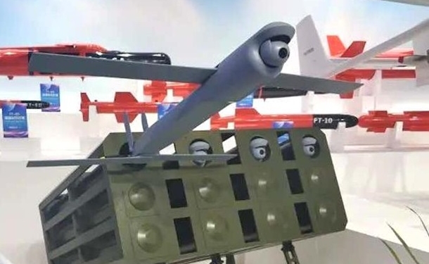 В Китае провели залповый запуск дронов-снарядов