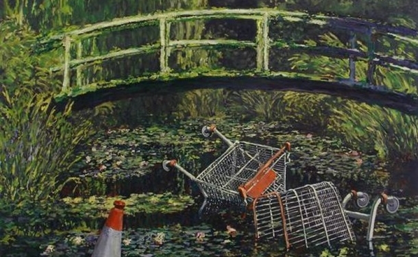 Картина Бэнкси с тележками из супермаркета продана почти за $10 млн