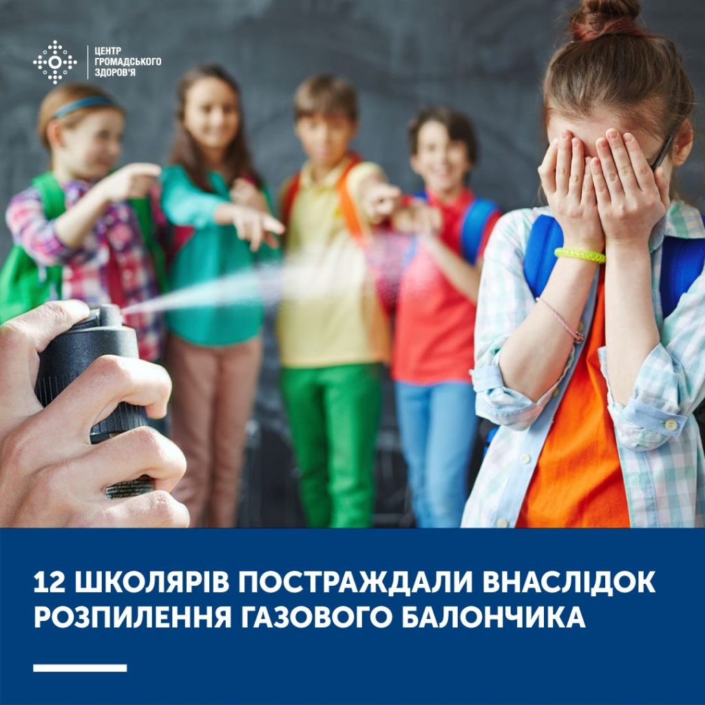 В Украине 12 школьников пострадали в результате распыления газового баллончика, из них 7 – на Николаевщине 1