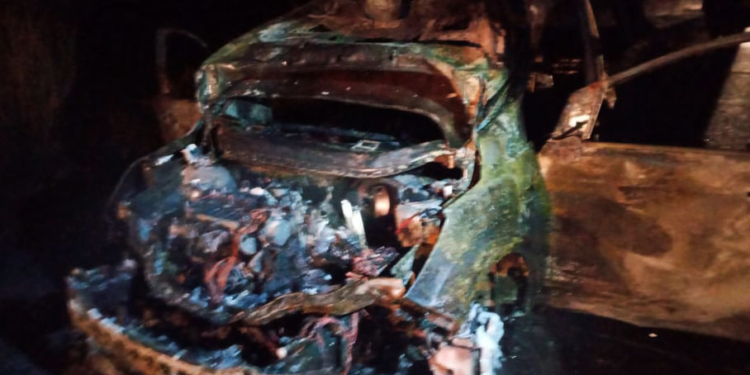 На Николаевщине на трассе загорелся автомобиль Ford Kuga (ФОТО)