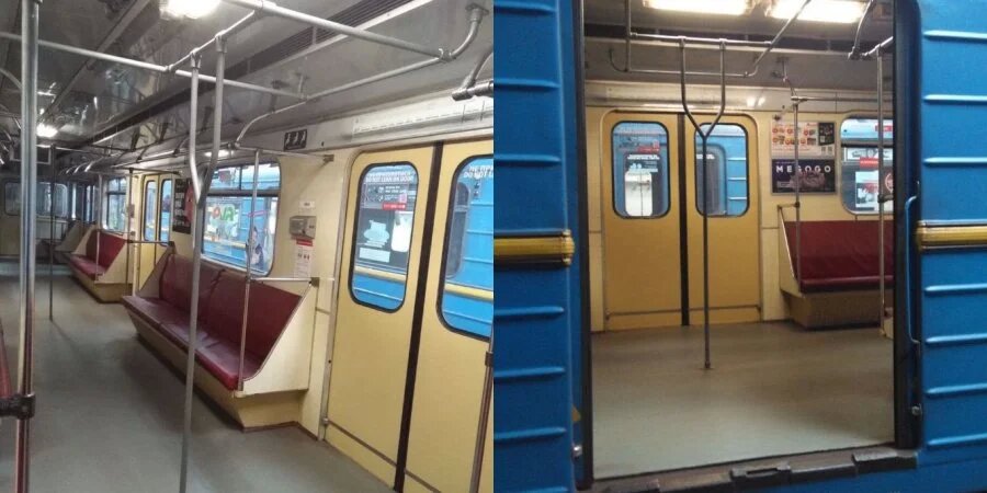 В Киевском метро ездит тестовый вагон с вертикальными поручнями (ФОТО) 3