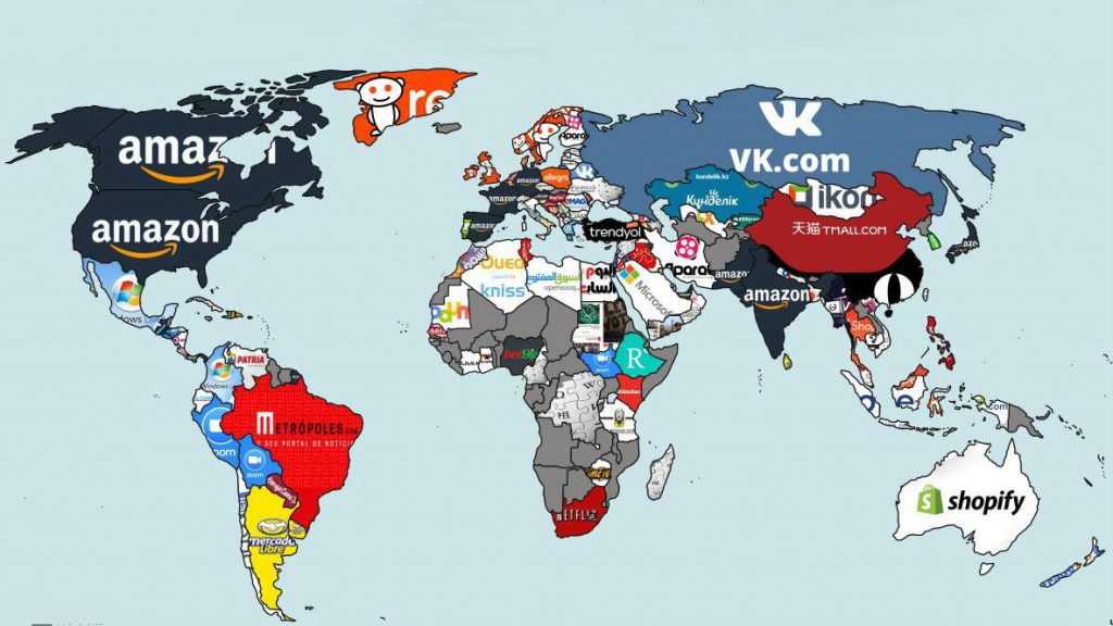 Ресурс Maps on The Web составил карту наиболее посещаемых сайтов в каждой стране. Невероятно, но в Украине таким оказалась Википедия 1