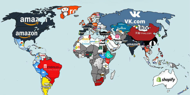 Ресурс Maps on The Web составил карту наиболее посещаемых сайтов в каждой стране. Невероятно, но в Украине таким оказалась Википедия