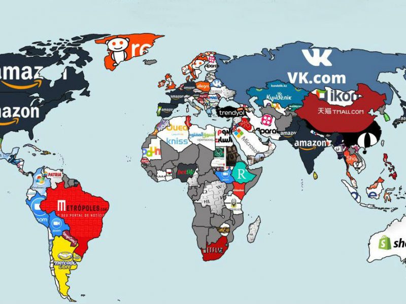 Ресурс Maps on The Web составил карту наиболее посещаемых сайтов в каждой стране. Невероятно, но в Украине таким оказалась Википедия