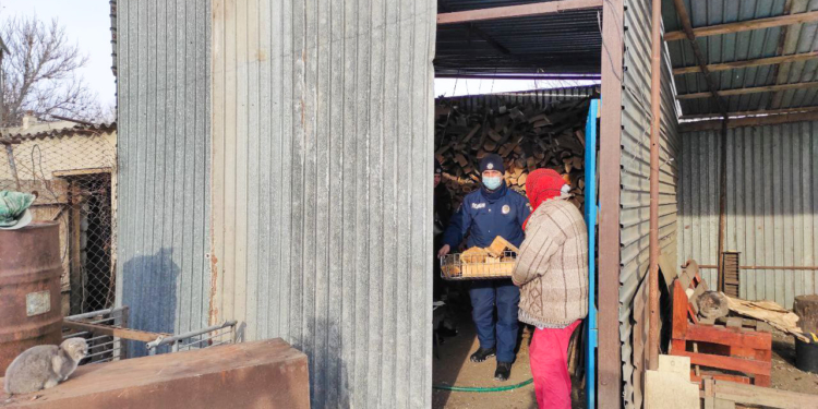 Николаевская полиция пошла в народ – рубит дрова бабушкам и убирает снег во дворах одиноких стариков (ФОТО)