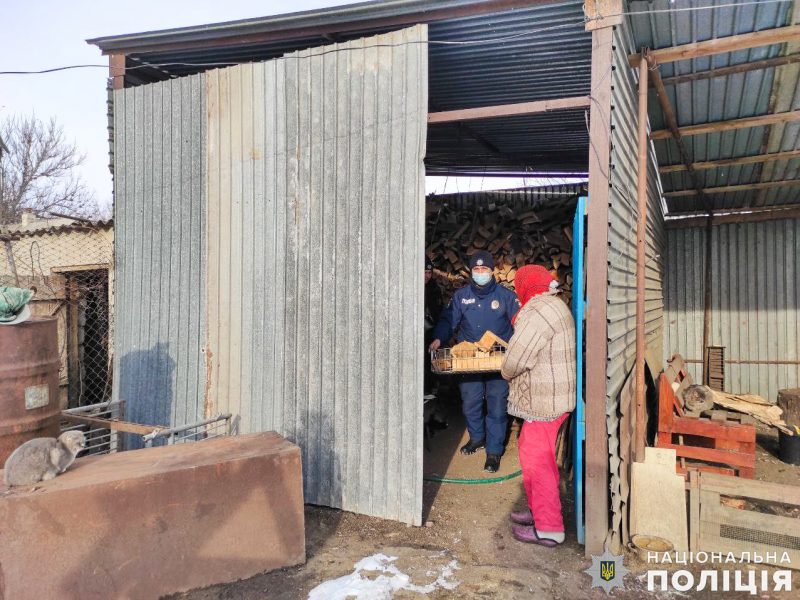 Николаевская полиция пошла в народ — рубит дрова бабушкам и убирает снег во дворах одиноких стариков (ФОТО)
