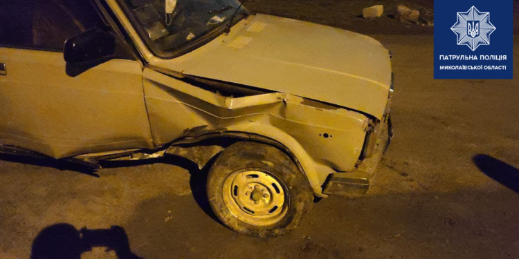 В Николаеве патрульные задержали пьяного водителя, который совершил ДТП (ФОТО)