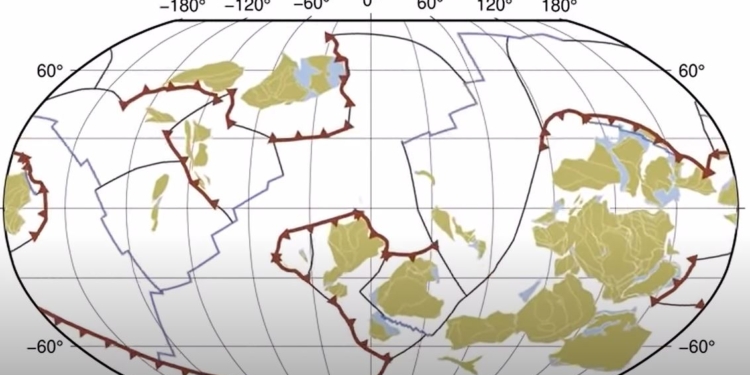 Ученые в одном видео показали движение тектонических плит Земли за миллиард лет