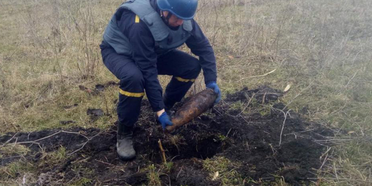 С приходом весны из-под земли «полезли» взрывоопасные предметы. На Николаевщине обезвредили минометную мину (ФОТО)