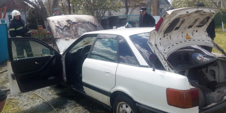 В Новом Буге на улице загорелась Audi (ФОТО)