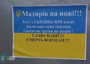Оплата в рублях, текст с ошибками. Расклейщиками антивенгерских листовок в Берегово оказались переселенцы из Луганска (ФОТО)