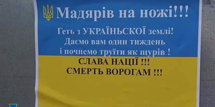 Оплата в рублях, текст с ошибками. Расклейщиками антивенгерских листовок в Берегово оказались переселенцы из Луганска (ФОТО)
