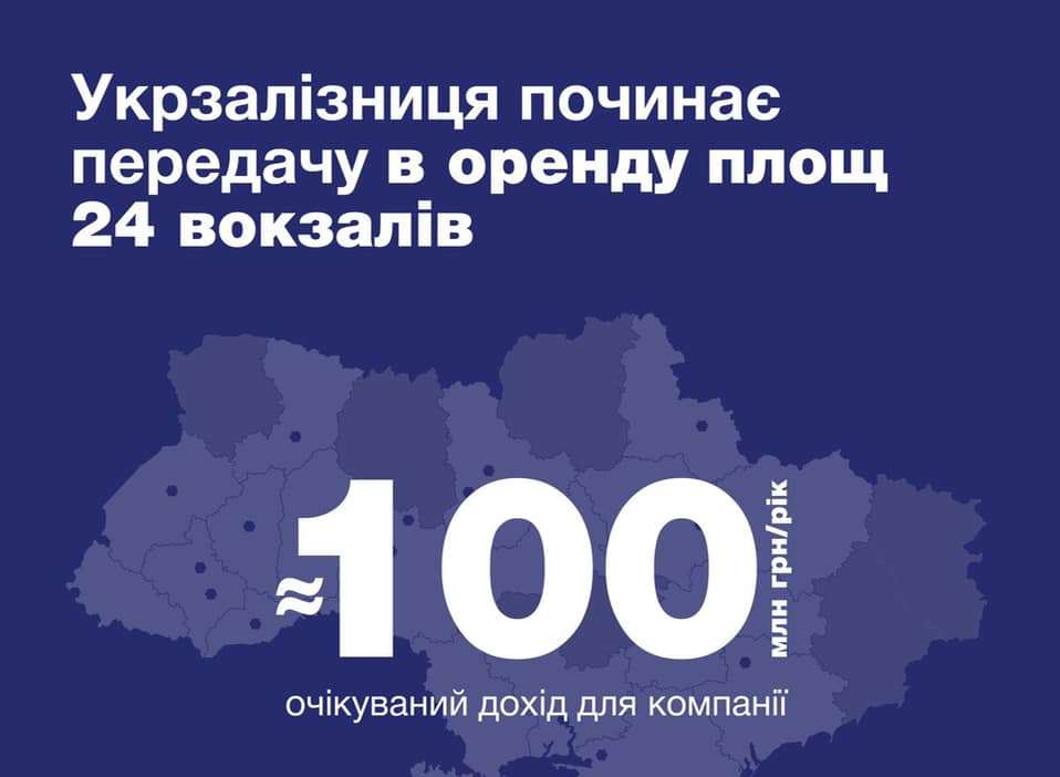 Укрзализныця хочет передать в аренду площади 24 железнодорожных вокзалов, в том числе - Николаевского 1