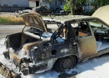 В Николаеве на ходу загорелось авто. Спасатели говорят, курить надо меньше (ФОТО)