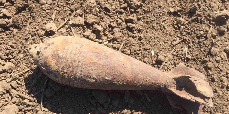 Пиротехники Николаевщины уничтожили найденную в поле старую минометную мину (ФОТО)