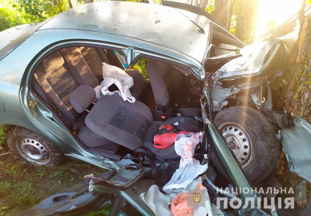 Под Николаевом ночью Lanos врезался в дерево, беременную пассажирку вынимали спасатели (ФОТО) 1