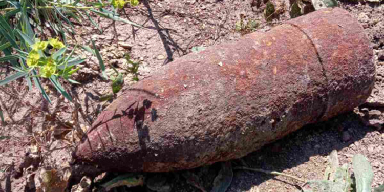 На Кинбурне нашли старый артснаряд (ФОТО)