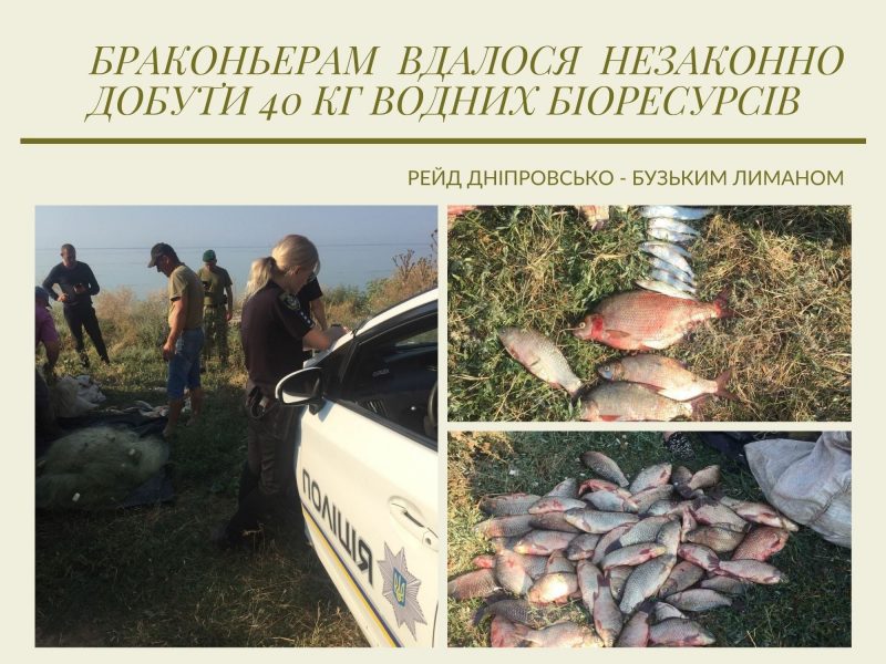 На Днепро-Бугском лимане Николаевский рыбоохранный патруль поймал браконьеров с 40 кг рыбы (ФОТО)