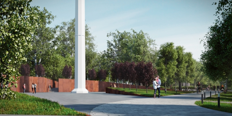 А ржавый забор вокруг флагштока под большой Государственный флаг в Николаеве – это, чтобы вы знали, шик