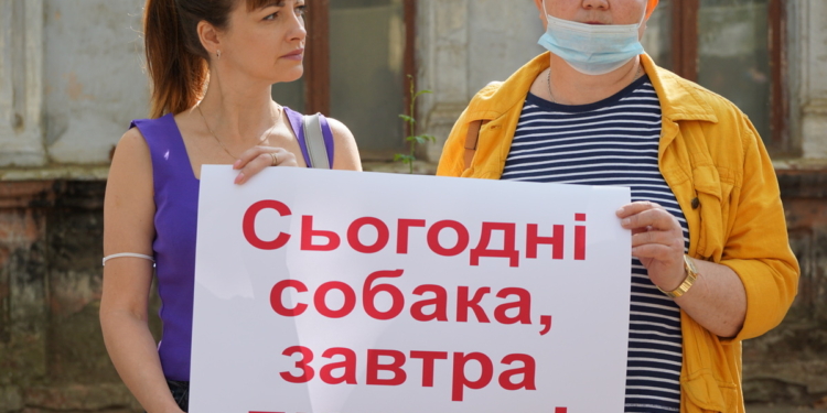 В Николаеве требовали справедливого наказания для застрелившего собаку на рынке «Юлиана» (ФОТО, ВИДЕО)