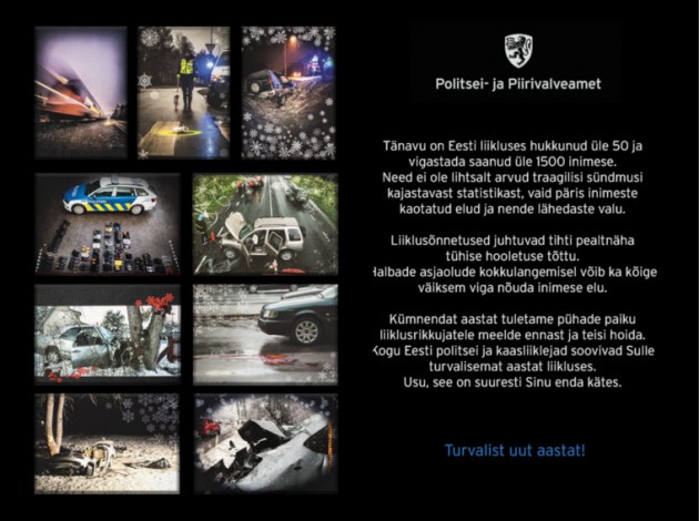 В Эстонии злостных нарушителей ПДД пытаются воспитывать с помощью черных рождественских открыток 1