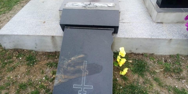 Николаевские полицейские устанавливают лиц, повредивших 10 памятников на кладбище в с. Михайловка (ФОТО)