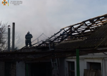 В николаевской Терновке тушили крышу дома в 60 «квадратов» (ФОТО)