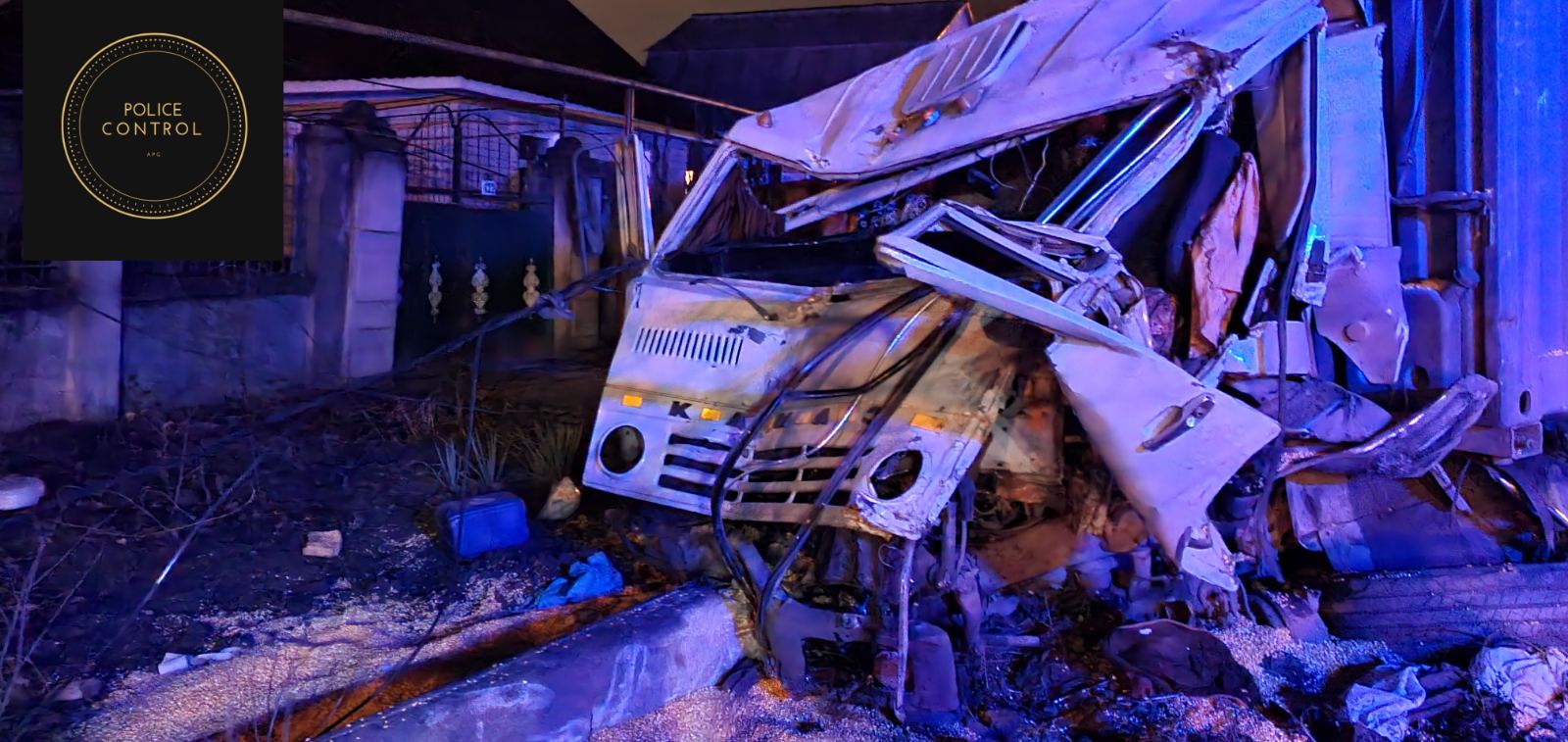 В Николаеве фура снесла дерево и столб освещения (ФОТО)