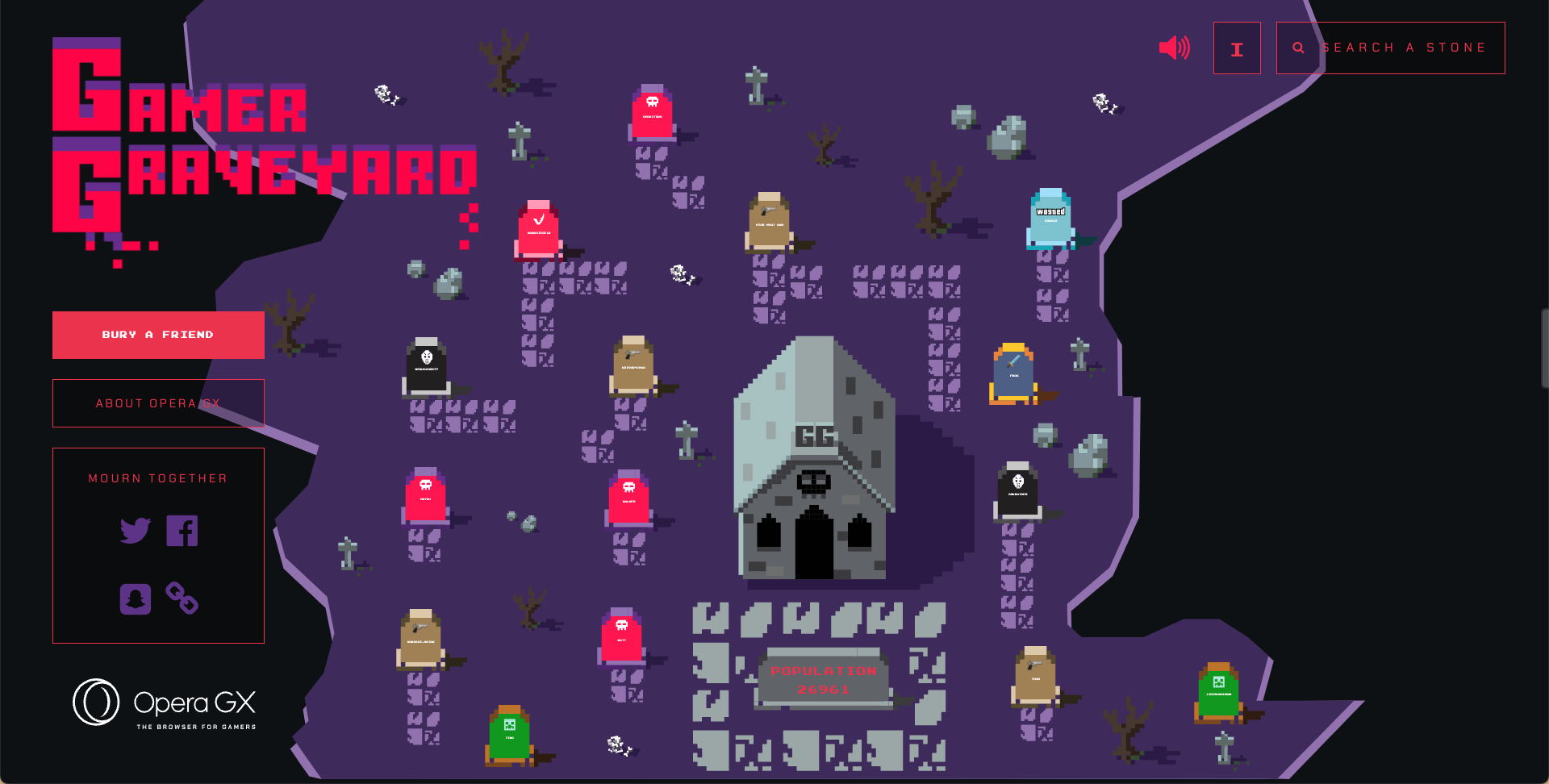 Создано виртуальное кладбище для геймеров, которые бросили свою видеоигру