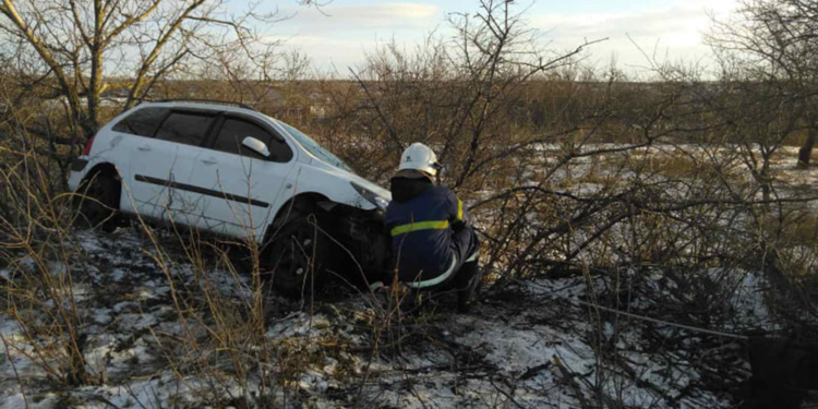 На Миколаївщині рятувальники витягнули з кювету Peugeot 307 (ФОТО)