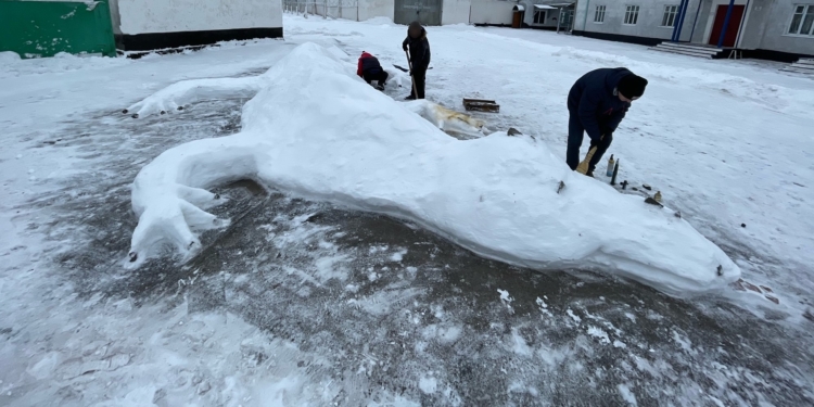 На Волыни в исправительной колонии провели конкурс снежных фигур. Победил экзот (ФОТО)