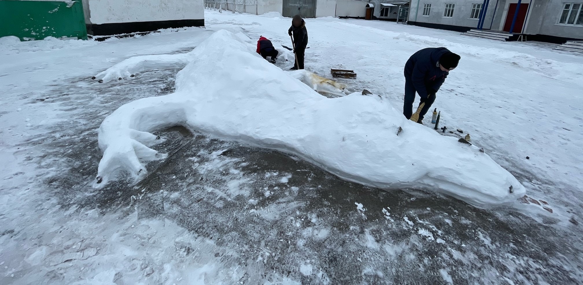 На Волыни в исправительной колонии провели конкурс снежных фигур. Победил экзот (ФОТО)