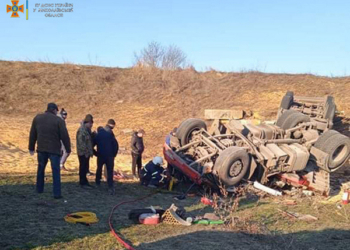 На Миколаївщині з дороги злетів та перекинувся RENAULT Magnum – водія госпіталізували (ФОТО)