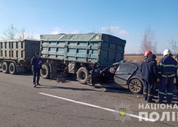 В Николаевской области  BMW влетел  под фуру с прицепом, водитель погиб