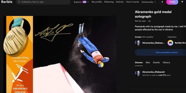 Николаевский фристайлист Александр Абраменко продает свои автографы, чтобы помочь людям, пострадавшим от войны в Украине