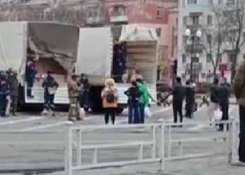 Картинки не получилось: в Херсоне за оккупантской «гуманитаркой» пришли единицы, и не факт, что херсонцы (ВИДЕО)