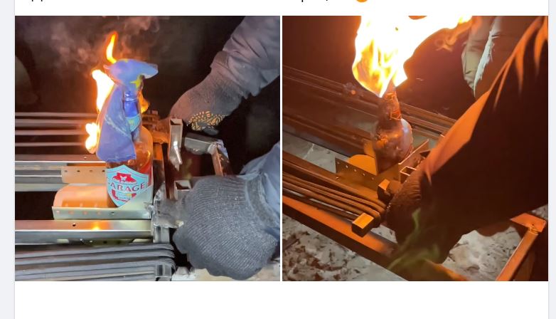 ДжаВолынь. В Луцке народный умелец сделал катапульту для коктейлей Молотова (ВИДЕО)