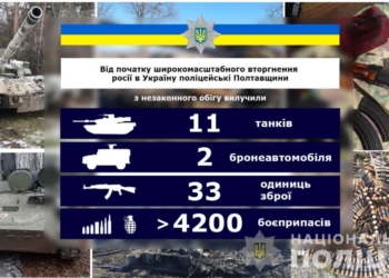 На Полтавщине с начала войны у жителей изъяли 11 трофейных танков, 2 бронемобиля, оружие и боеприпасы (ФОТО, ВИДЕО)