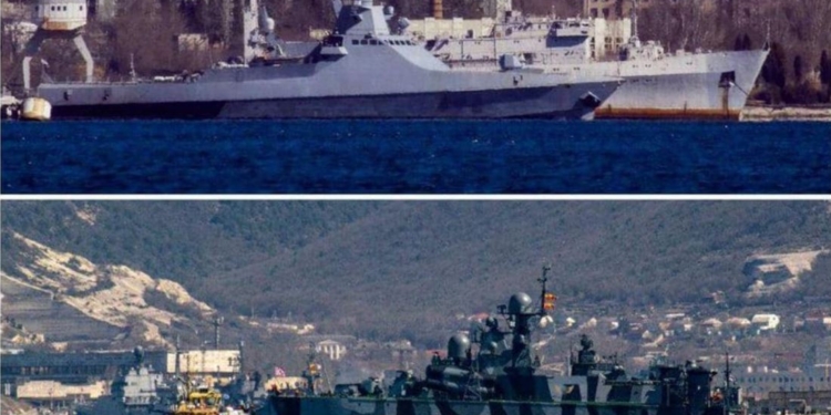 Готовится провокация – на рашистских военных кораблях закрашивают бортовые номера (ФОТО)