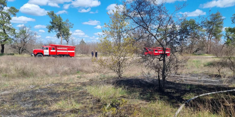 Через обстріли зайнялась відкрита територія поблизу Миколаєва – рятувальники загасили