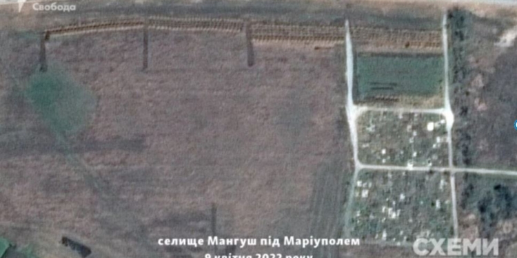 300-метровую могилу-траншею зафиксировали спутники возле Мариуполя, в ней тысячи тел (ФОТО)