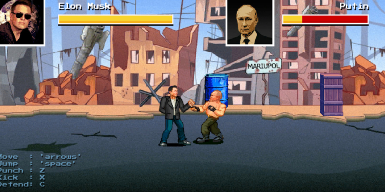 Украинцы создали игру, в которой Илон Маск сражается против Кадырова и Путина