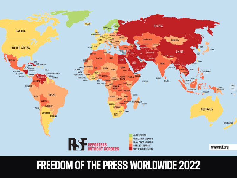 У рейтингу свободи преси Україна опустилася на 9 позицій