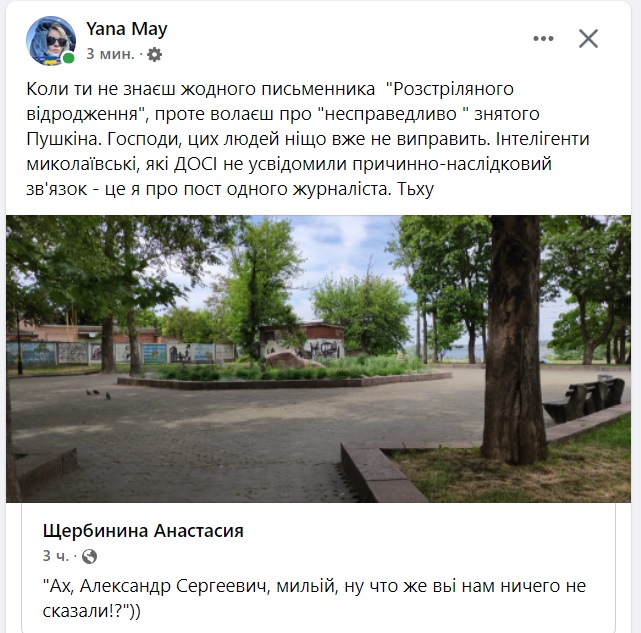 Зникнення пам’ятника Пушкіну у Миколаєві: перші реакції можновладців та звичайних миколаївців 15
