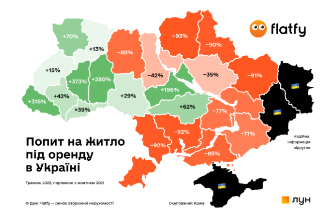Стоимость аренды жилья в областях: в Николаевской спрос снизился на 92%, но цены только на 5% 3
