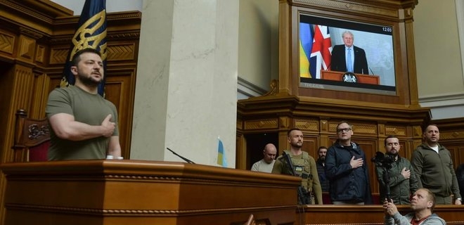 После Джонсона в Верховной Раде выступил Зеленский (ВИДЕО)