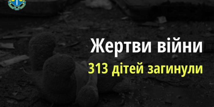 В Україні внаслідок дій російських окупантів загинуло 313 дітей, майже 600 – поранені