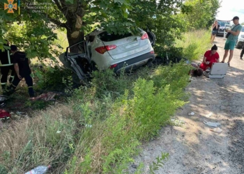 Возле Новой Одессы Hyundai врезался в дерево, трое пострадавших